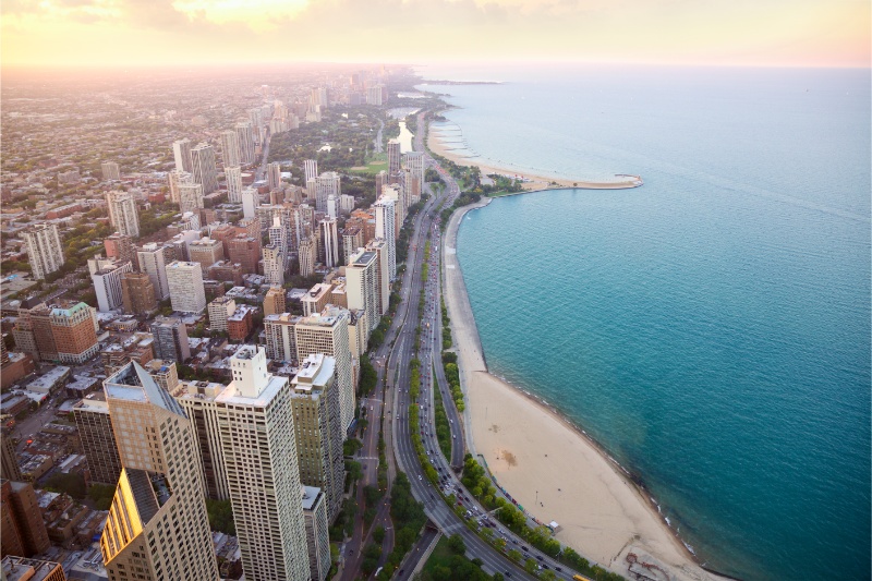 Aerial view of Chicago